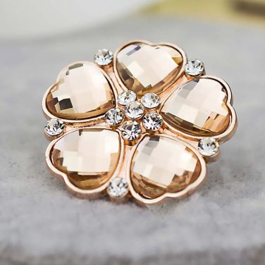 2 pcs pair Bridal Rose gold heart Flower Repair Rhinestone Shoe Charm clip SA50