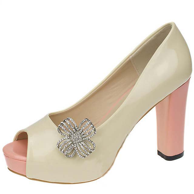 2 pc Flower Bridal silver tone Repair clear rhinestone Shoe Charm Clip SA25