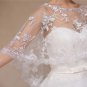 Bridal bow lace edge embroidery clasp Shrug white Shawl Stole Wrap Cape SF160