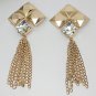 2 pcs Bow gold Bridal Rhombus dangle Repair Rhinestone bag Shoe Charm SA36