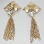 2 pcs Bow gold Bridal Rhombus dangle Repair Rhinestone bag Shoe Charm SA36