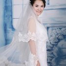 Bridal Cathedral bell flower Wedding Ivory  lace edge Veil 3m V07