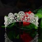 Bridal faux pearl Rhinestone clear rhinestone silver crown Hair tiara HR452