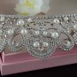 Bridal faux pearl Rhinestone clear rhinestone silver crown Hair tiara HR452
