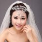 Bridal Rhinestone crystal Flower forehead band earring set Headpiece NR407