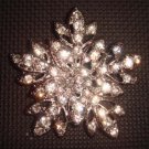Bridal dress silve tone rhombus Corsage Czech Rhinestone Brooch pin PI385