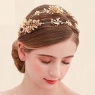 Bridal Queen gold tone Faux pearl Flower Head tiara Crown headband HR478