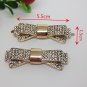 2 pcs Bow prom gun color gold tone rhinestone Repair Shoe bag Charm SA38
