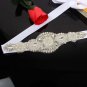 Bridal Clear Rhinestone flower girl prom white ribbon Head hair Headband HR451