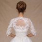 Bridal bow lace edge embroidery clasp Shrug white Shawl Stole Wrap Cape SF158