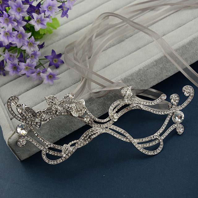 Bridal crystal vintage style Dance party Rhinestone costumes eye mask HR388