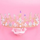 Gold vine Bridal Rhinestone Gold tone AB crystal Prom crown Hair tiara HR415