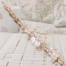 Baroque Bridal faux pearl flower colorful gold tone adjust Hair tiara set HR437