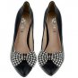 2 pcs Bow Bridal Prom checker black Repair Clear Rhinestone Shoe Charm Clip SA8