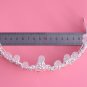Bridal clear Rhinestone silver tone topknot crown earring Hair tiara set HR399