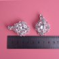 Bridal clear Rhinestone silver tone topknot crown earring Hair tiara set HR399