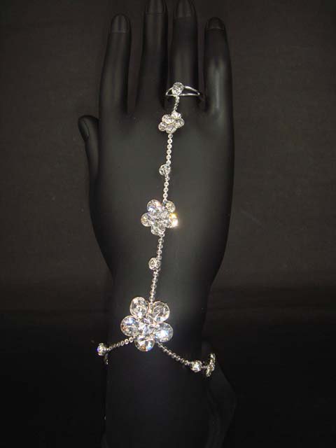 2 pcs Pair Sexy Rhinestone crystal sandal high heel slave Anklet with ring BR168