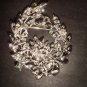 Bridal wreath Corsage Czech Clear crystal Rhinestone Brooch pin Pi269