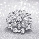 2 pcs a pair Bridal Prom Round Repair Clear Rhinestone Shoe Charm Clips SA5