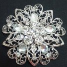 Bridal round elegant gift crystal scarf deco Czech Rhinestone Brooch pin PI604
