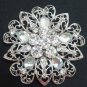 Bridal round elegant gift crystal scarf deco Czech Rhinestone Brooch pin PI604