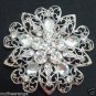 Bridal round elegant gift crystal scarf deco Czech Rhinestone Brooch pin PI604