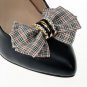 2 pcs Bow Bridal elegant checker Repair Clear Rhinestone Shoe Charm Clip SA28