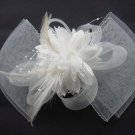 Bridal Feather Purple Brown Red White Gray Flower Fascinator Hair Clip BA140