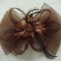 Bridal Feather Purple Brown Red White Gray Flower Fascinator Hair Clip BA140