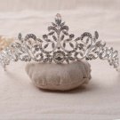 Bridal faux pearl Rhinestone clear rhinestone silver crown Hair tiara HR464