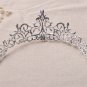 Bridal faux pearl Rhinestone clear rhinestone silver crown Hair tiara HR464