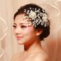 2 pcs BRIDAL FAUX PEARL HEADPIECE HEADDRESS FLOWER RHINESTONE TIARA COMB RB635