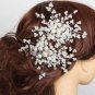 2 pcs BRIDAL FAUX PEARL HEADPIECE HEADDRESS FLOWER RHINESTONE TIARA COMB RB635