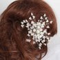 2 pcs BRIDAL FAUX PEARL HEADPIECE HEADDRESS FLOWER RHINESTONE TIARA COMB RB635