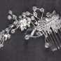 Bridal Clear Rhinestone silver tone  Flower Headpiece head Hair tiara Comb RB591