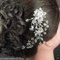 Bridal Clear Rhinestone silver tone Flower Headpiece head Hair tiara Comb RB591