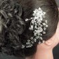 Bridal Clear Rhinestone silver tone Flower Headpiece head Hair tiara Comb RB591