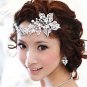 Bridal Crystal Rhinestone Faux pearl Flower Headpiece Hair tiara clip RB641C