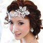 Bridal Crystal Rhinestone Faux pearl Flower Headpiece Hair tiara clip RB641C