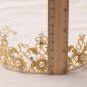 Bridal faux pearl Rhinestone clear rhinestone gold tone crown Hair tiara HR465