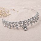 Bridal silver tone prom party crown headband Hair tiara HR469