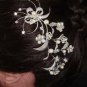 Bridal Rhinestone silver tone Faux Pearl Crystal Hair Comb RB113