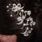 Bridal Rhinestone silver tone Faux Pearl Crystal Hair Comb RB113