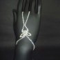 Sexy Rhinestone belly dance silver tone slave butterfly bracelet with ring BR199