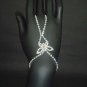 Sexy Rhinestone belly dance silver tone slave butterfly bracelet with ring BR199