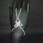 Sexy Rhinestone belly dance silver tone slave butterfly bracelet with ring BR199