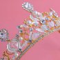 Gold vine Bridal Rhinestone Faux pearl tone crystal Prom crown Hair tiara HR416