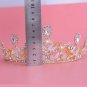 Gold vine Bridal Rhinestone Faux pearl tone crystal Prom crown Hair tiara HR416