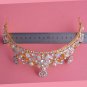 Gold vine Bridal Rhinestone Faux pearl tone crystal Prom crown Hair tiara HR416