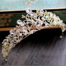 Wedding gold  AB crystal rhinestone tiara crown